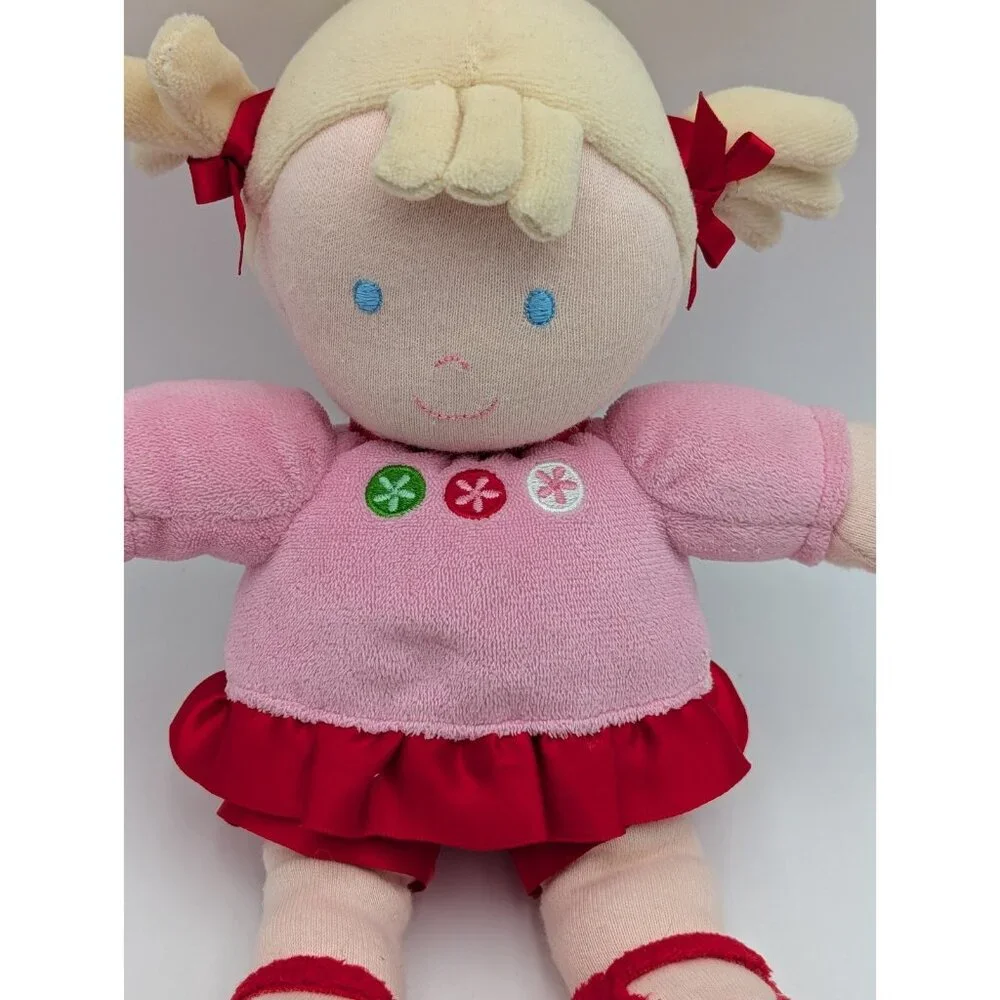 Carters Just One You My‎ First Doll Plush Rattle Pink Red 2010 Blond Blue Eyes